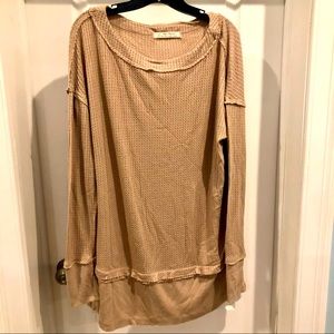 Free People Long Sleeve Waffle Knit